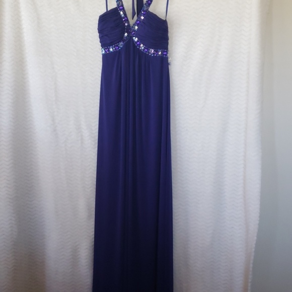 Prom NWT Hailey Logan blue formal dress w embellishment - Picture 2 of 5